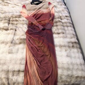 Elegant Ombre Long Sleeve Dress